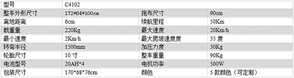 电动贡嘎尘推车C4102